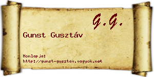 Gunst Gusztáv névjegykártya